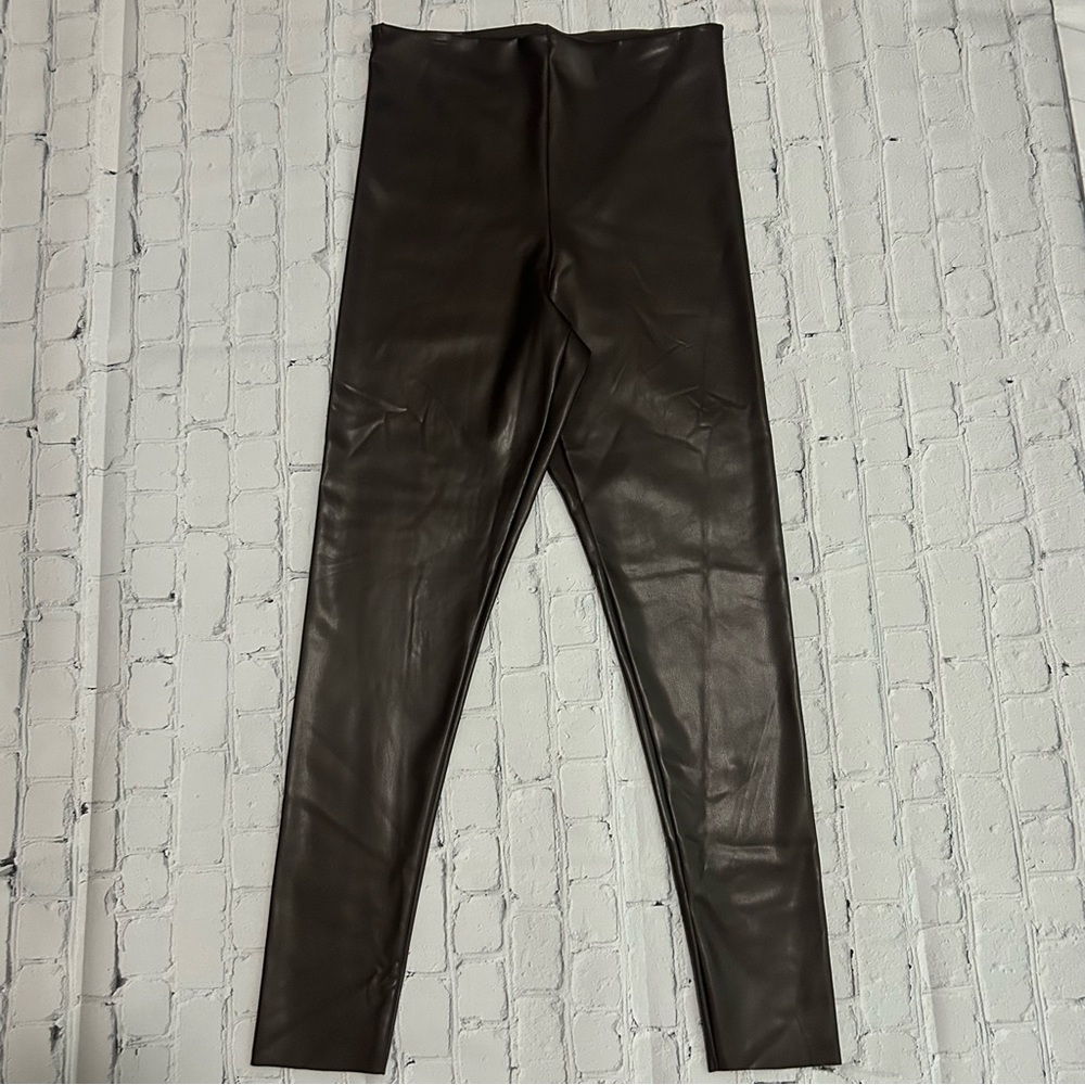 NWT Joie Brown Leggings Faux Leather Contempory Fit
